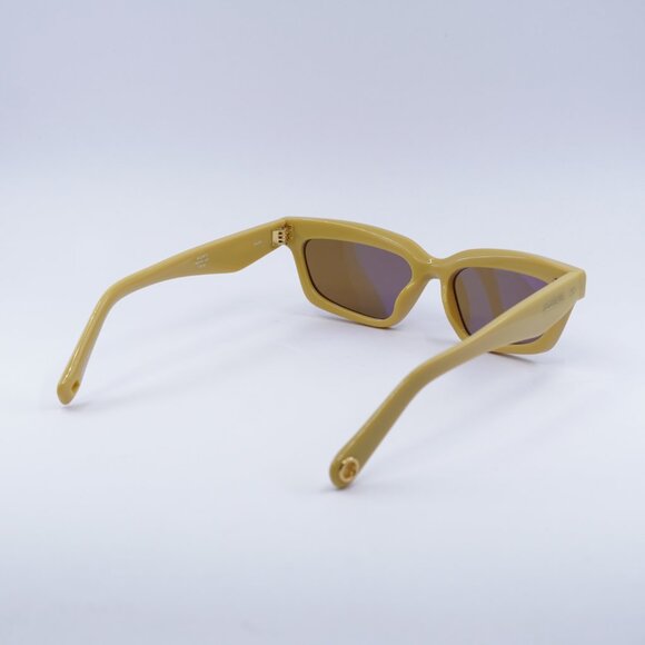 Jacquemus SALON JAC/62 C2 Sunglasses Yellow Rectangle Frame, Brown Lenses - Picture 9 of 10